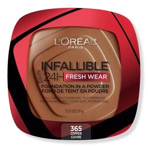 L'Oréal Infallible 24H Fresh Wear Foundation In A Powder - 365 Copper, NEW